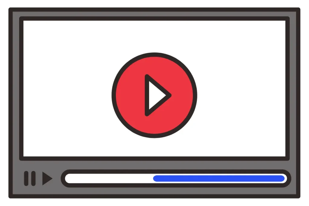 Dibujo monitor con icono de video en pausa